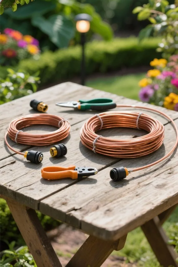 burying landscape lighting wire
