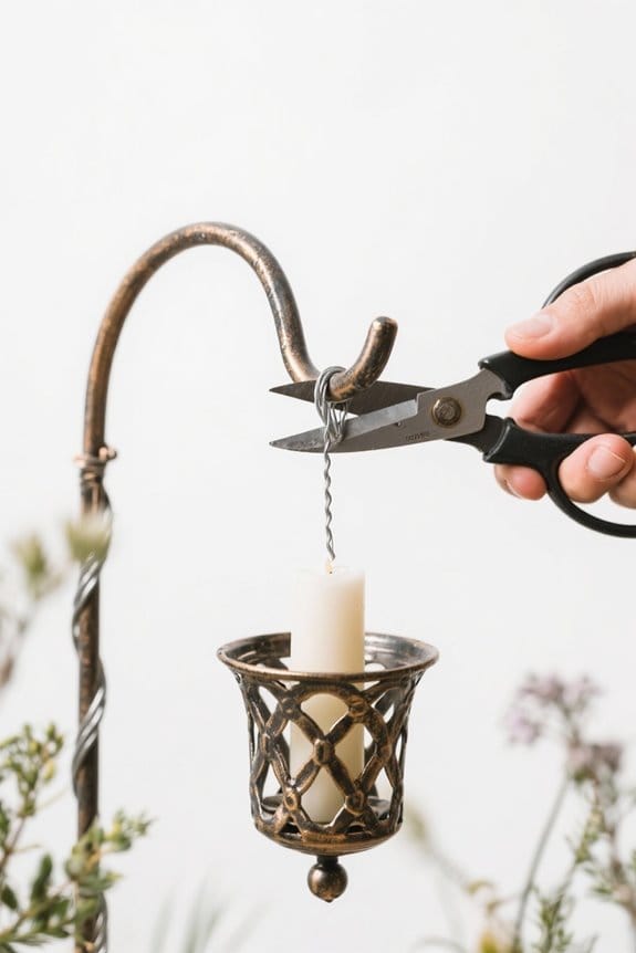 candle holder wire repurposing