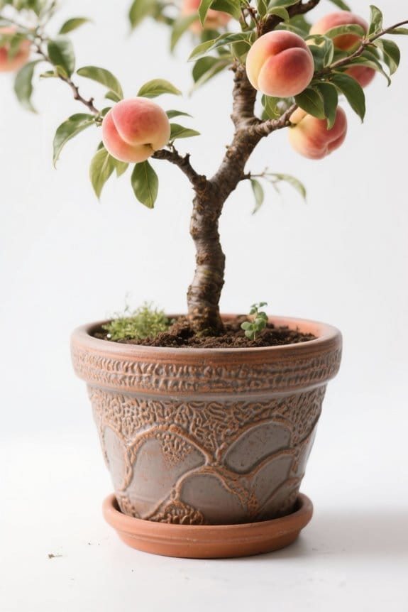 choosing peach tree containers