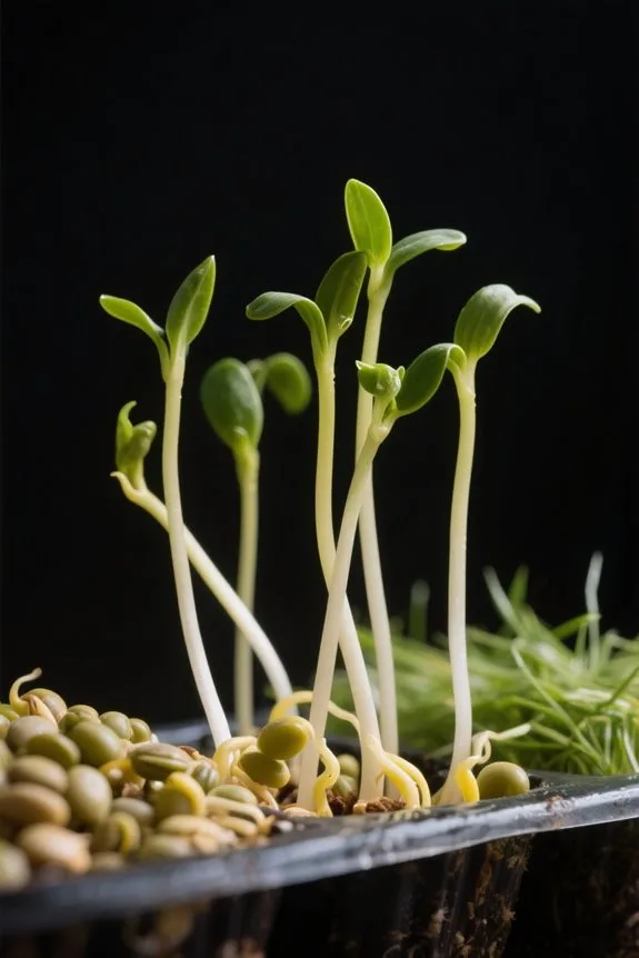 darkness enhances sprout growth