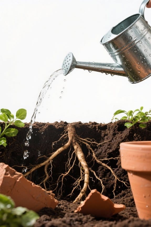 deep watering promotes healthy roots