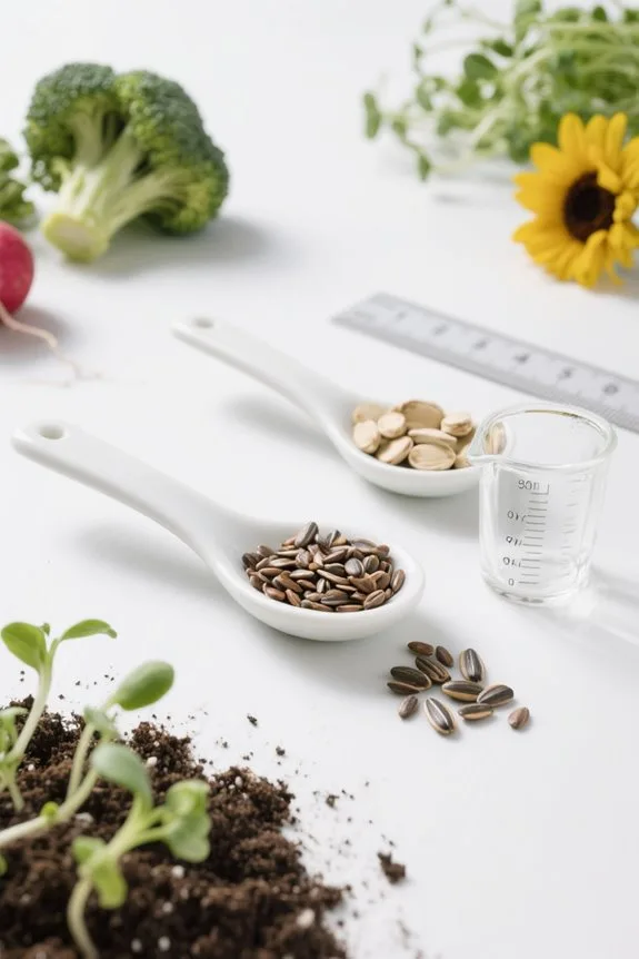 measure seeds for microgreens