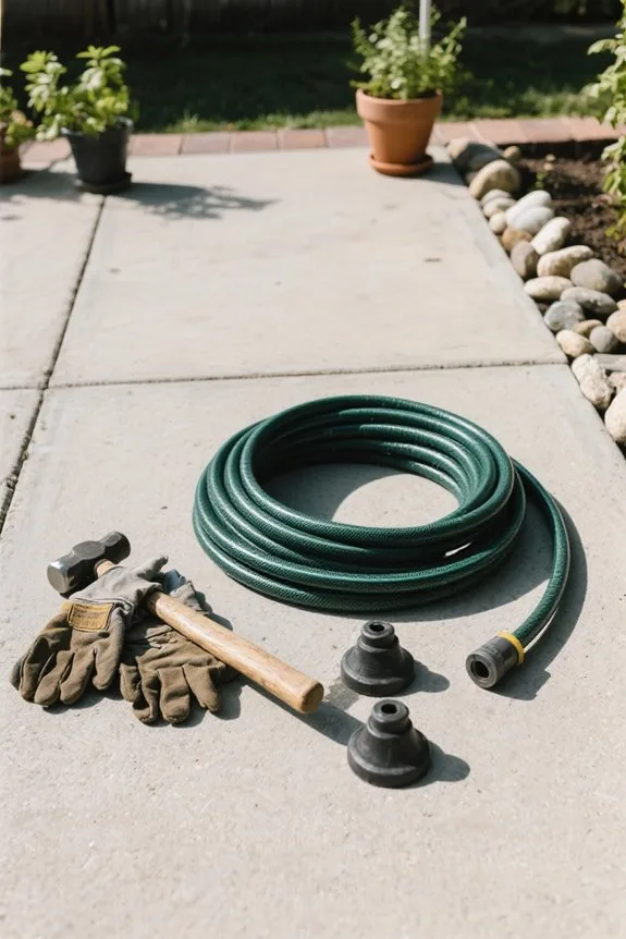 organized workspace for hose