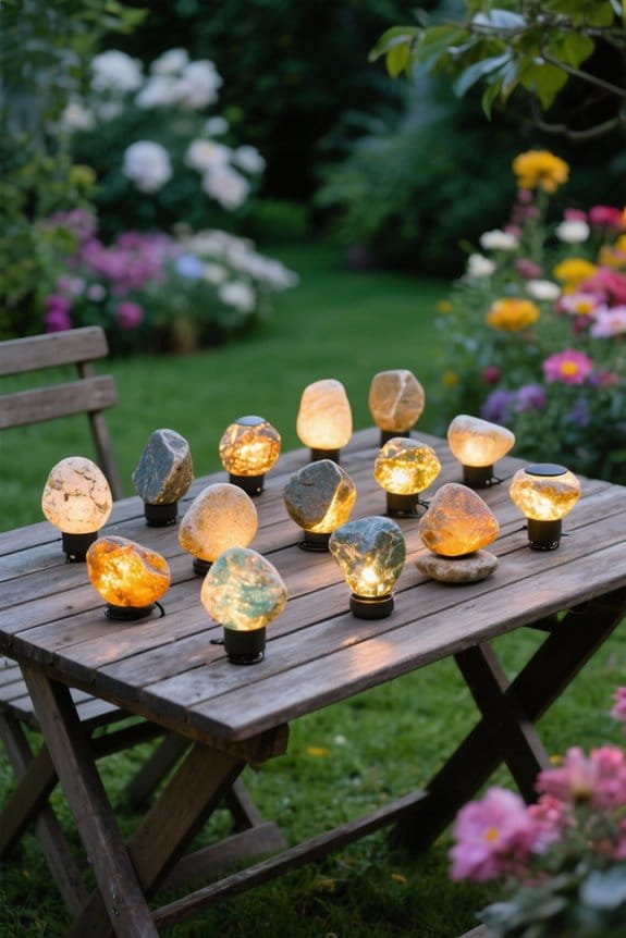 outdoor river rock lighting