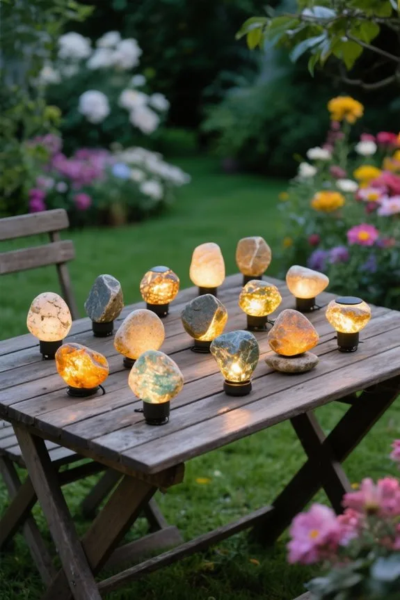 outdoor river rock lighting