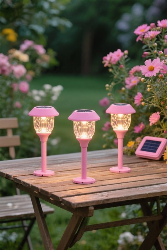 pink solar garden lights