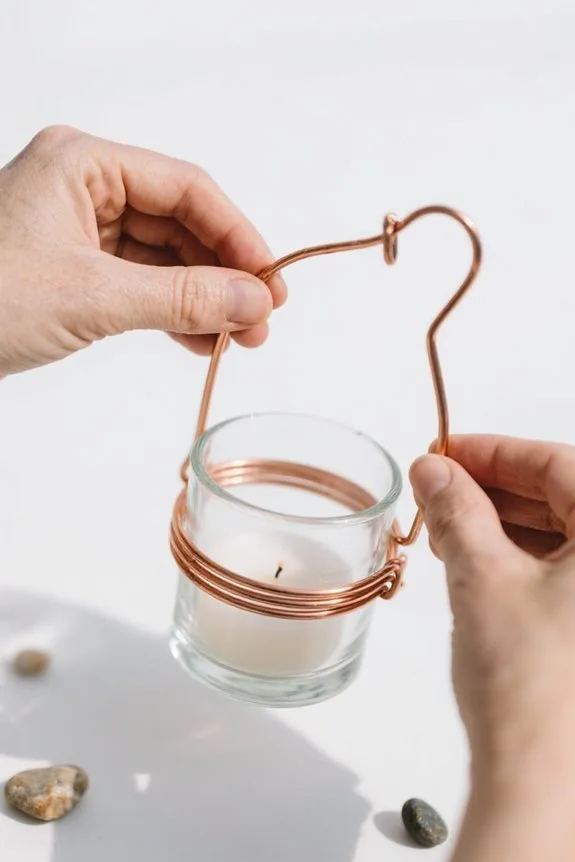 securely wrap candle holder