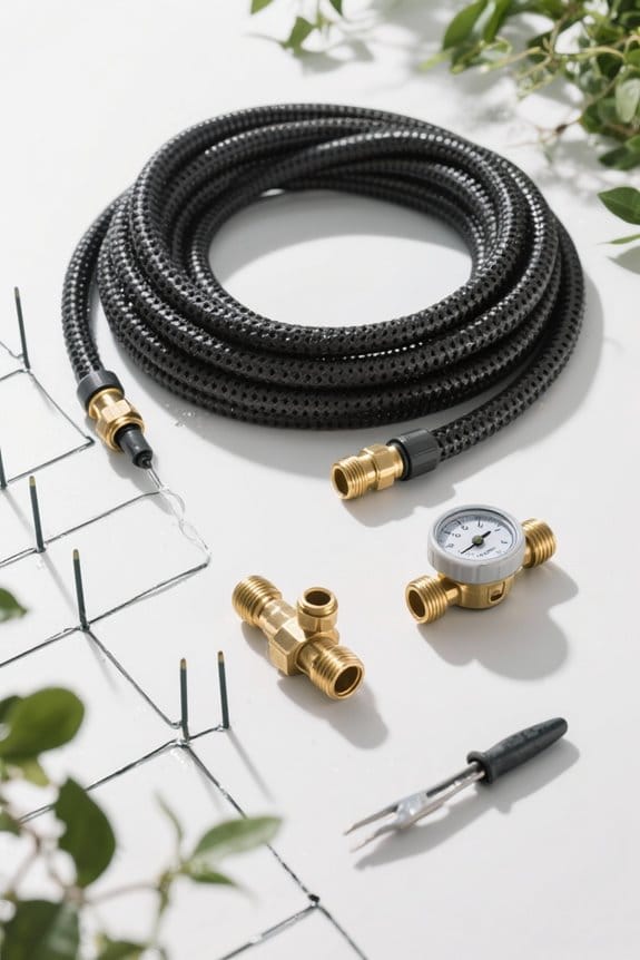 soaker hose irrigation setup