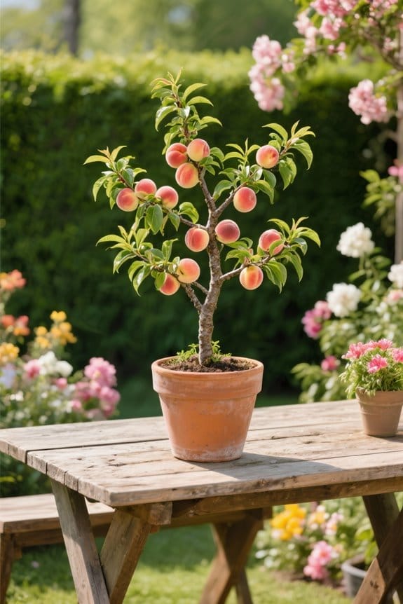 top container peach varieties