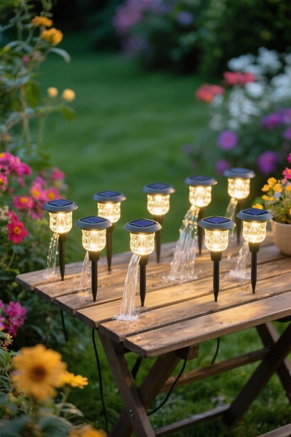 waterfall solar garden lights