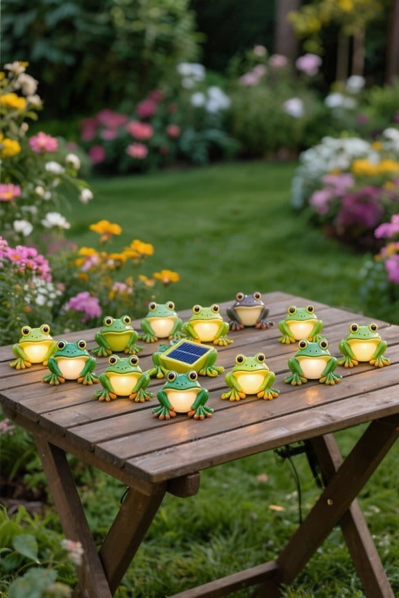whimsical frog solar lights